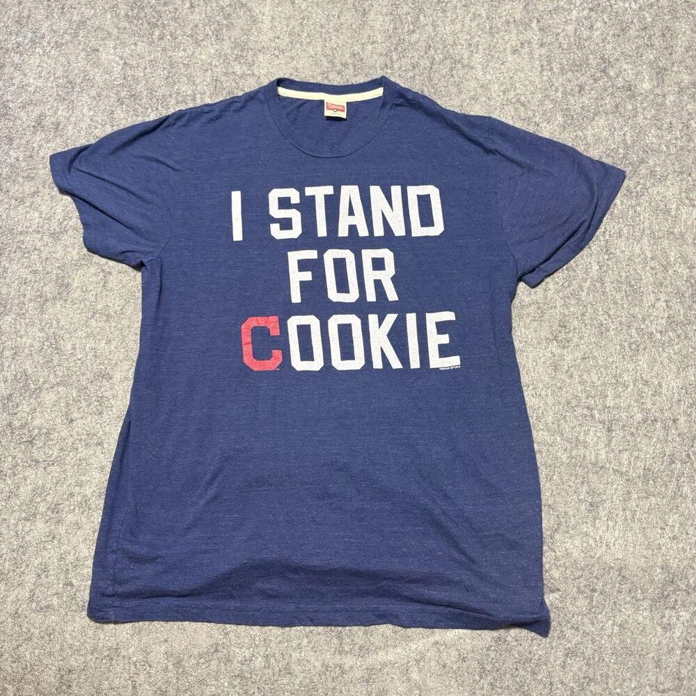 Homage Cleveland Indians I Stand For Cookie Carrasco Shirt XL Tri Blend MLB Blue